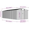 vidaXL Garden Shed 257x580x181 cm Metal Green
