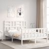vidaXL Bed Frame without Mattress White Small Double Solid Wood Pine