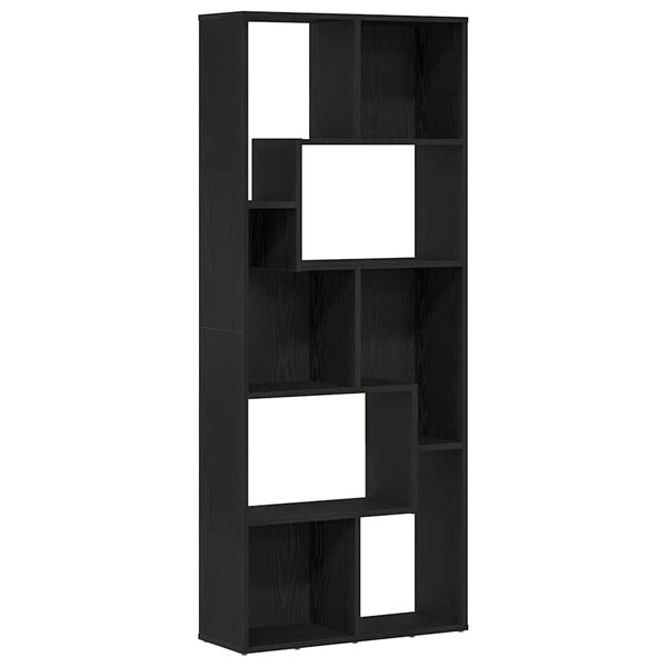 vidaXL Bookcase Black Oak 67x24x161 cm Engineered Wood