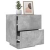 vidaXL Bedside Cabinets with LED Lights 2 pcs Concrete Grey Engineered Wood