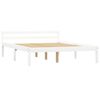 vidaXL Bed Frame without Mattress White Solid Pine Wood 140x200 cm