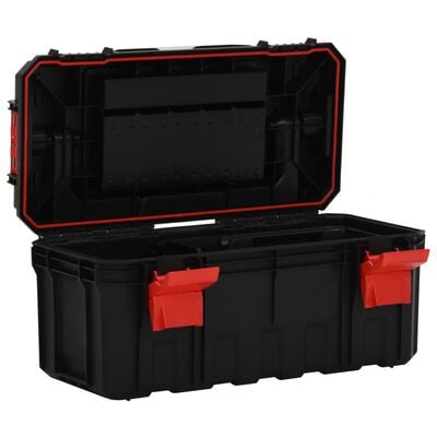 vidaXL Tool Box Black and Red 55x28x26.5 cm