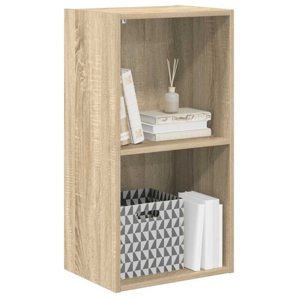 vidaXL 2-Tier Book Cabinet Sonoma Oak 40x30x76.5 cm Engineered Wood