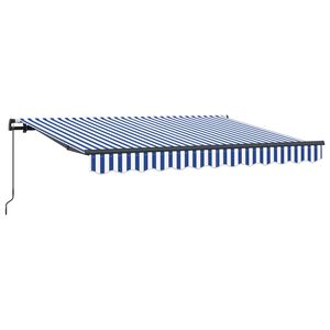vidaXL Retractable Awning Blue and White 250 x 200 cm