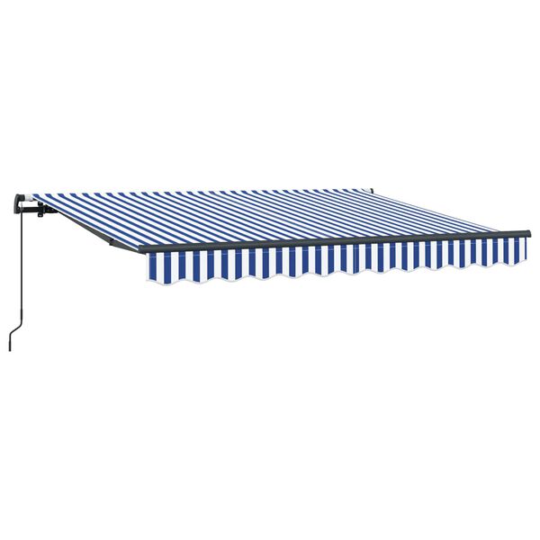 vidaXL Retractable Awning Blue and White 250 x 200 cm