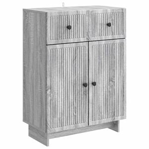 vidaXL Sideboard Grey Sonoma 66 x 34.5 x 90 cm Engineered Wood