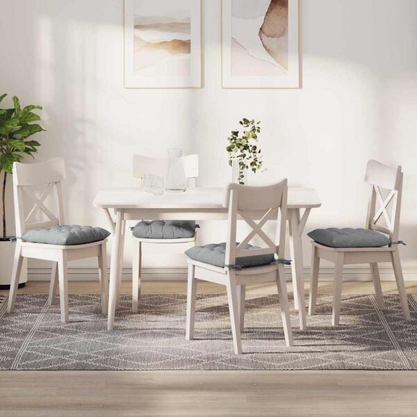 vidaXL Seat Cushions 2 pcs Light Grey 40 x 40 x 6 cm Fabric