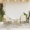 vidaXL Garden Chairs with Cushions 2 pcs Beige Poly Rattan