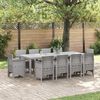 vidaXL Garden Dining Set 11 pcs Light Grey Polt rattan