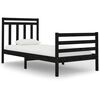 vidaXL Bed Frame without Mattress Black 75x190 cm Small Single Solid Wood