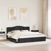 vidaXL Storage Bed with Headboard Black 200 x 200 cm Engineered Wood