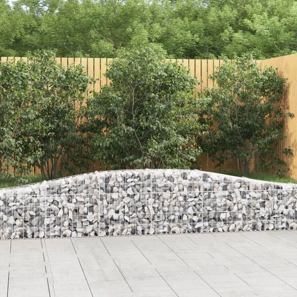 vidaXL Arched Gabion Baskets 9 pcs 400x30x40/60 cm Galvanised Iron