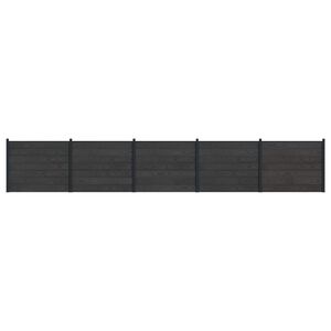 vidaXL Fence Panel 5 pcs WPC and Aluminium Black