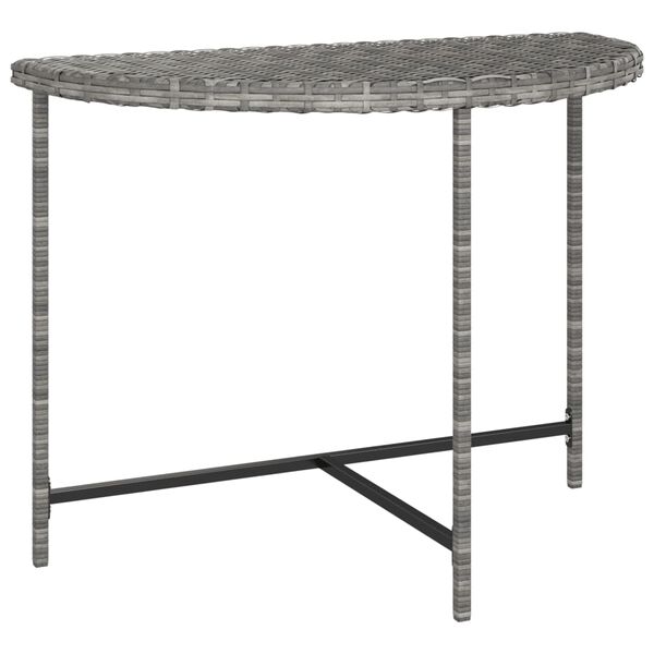 vidaXL Garden Table Grey 100x50x75 cm Poly Rattan