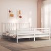 vidaXL Bed Frame without Mattress White 200x200 cm Solid Wood