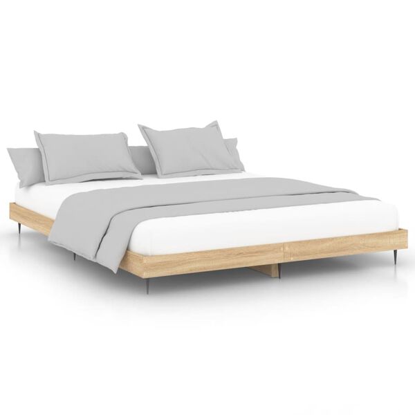 vidaXL Bed Frame without Mattress Sonoma Oak 120x200 cm Engineered Wood