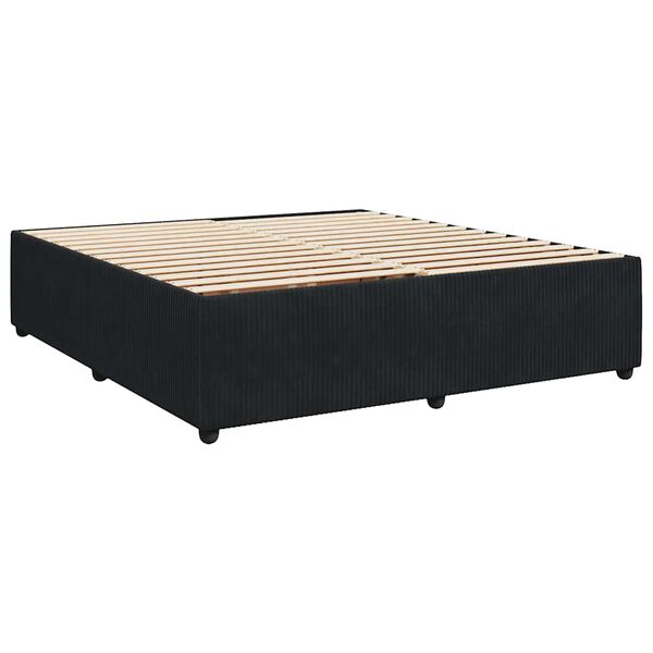 vidaXL Bed Frame without Mattress Black Super King Velvet