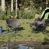 vidaXL Camping Chairs with Pocket Foldable 2 pcs Grey