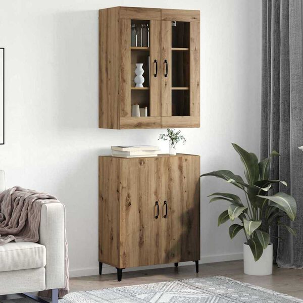 vidaXL Highboard 2 pcs Artisan Oak Engineered Wood