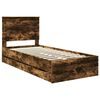 vidaXL Bed Frame with Drawer Smoked Oak 90 x 200 cm Engineer Wood