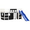 vidaXL Kids' Loft Bed with Curtains without Mattress White&Black 90x190cm