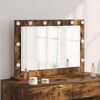vidaXL Vanity Mirror with LED Strip Lights Smoked Oak 80 x 55 x 18 cm