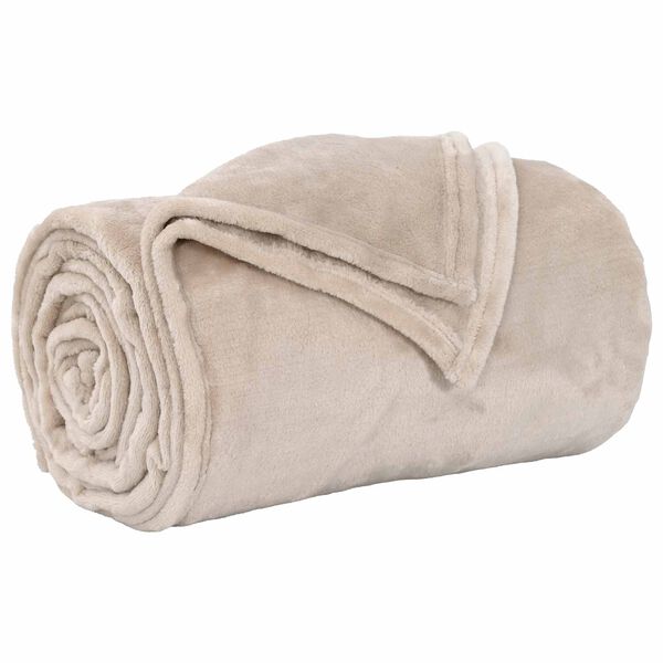 vidaXL Throw Blanket Beige 130 x 150 cm Fleece