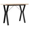 vidaXL Dining Table Y-Frame 100x50x75.5 cm Solid Wood Pine and Steel