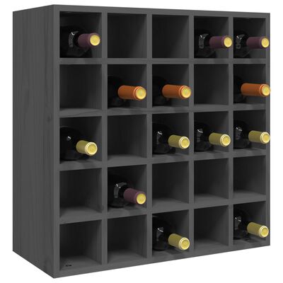 vidaXL Wine Cabinet Grey 56x25x56 cm Solid Wood Pine