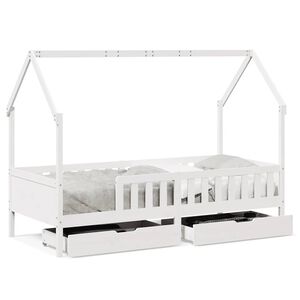 vidaXL Kids Bed Frame with Drawers without Mattress 90x200 cm Solid Wood