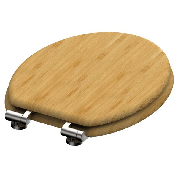 SCH&Uuml;TTE Toilet Seat with Soft-Close NATURAL BAMBOO