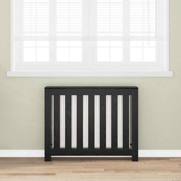 vidaXL Radiator Cover Black Oak 104 x 20 x 82 cm Engineered Wood