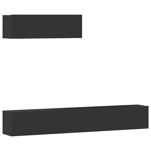 vidaXL 3 Piece TV Cabinet Set Black Engineered Wood