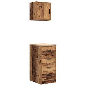 vidaXL Garage Cabinets 2 pcs Old Wood Engineered Wood