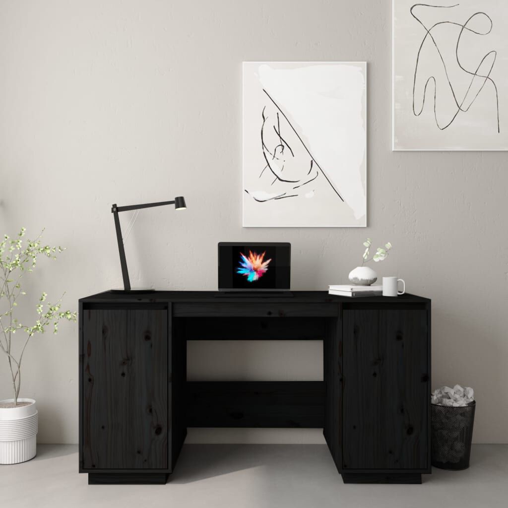 Black wood best sale desk