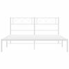 vidaXL Metal Bed Frame without Mattress with Headboard White 120x190cm