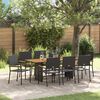 vidaXL Garden Dining Set 9 pcs Black Poly Rattan