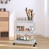 vidaXL 3-Tier Storage Trolley Silver and White Aluminium