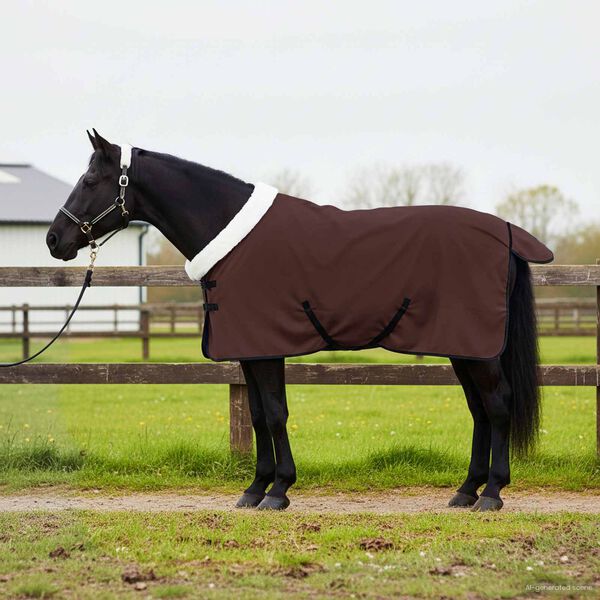 vidaXL Horse Blanket Full Dark Brown 105 cm Polar fleece
