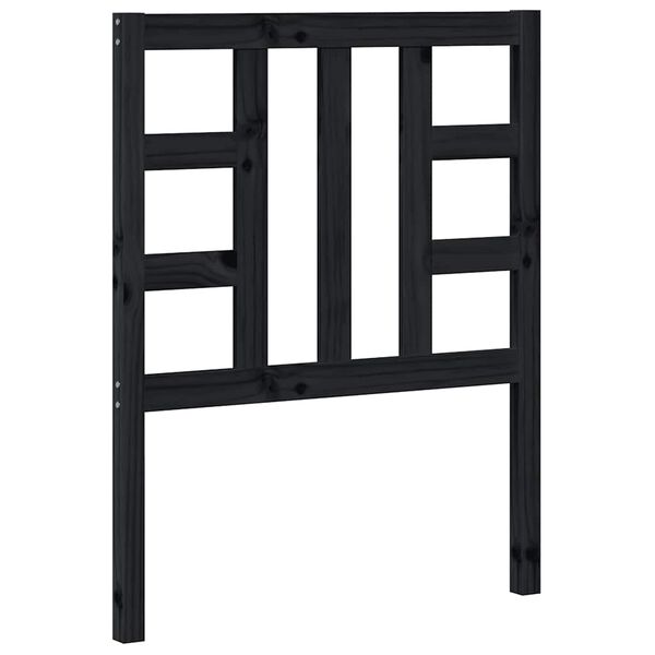 vidaXL Bed Headboard Black 81x4x100 cm Solid Wood Pine