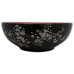 vidaXL Countertop Basin Black and Red Round &Phi;41x14 cm Ceramic
