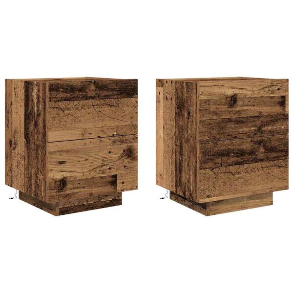 vidaXL Bedside Cabinet 2 pcs Old Wood 45 x 40 x 55 cm Engineered Wood