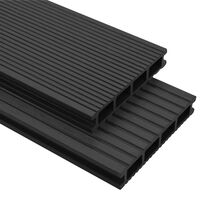 vidaXL WPC Decking Boards with Accessories 10 m² 2.2 m Anthracite