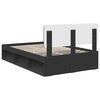 vidaXL Bed Frame with Headboard Black 120 x 200 cm Solid Pine Wood