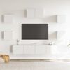 vidaXL 7 Piece TV Cabinet Set White Engineered Wood
