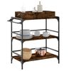 vidaXL Kitchen Trolley Smoked Oak 81.5x41x92.5 cm Engineered Wood