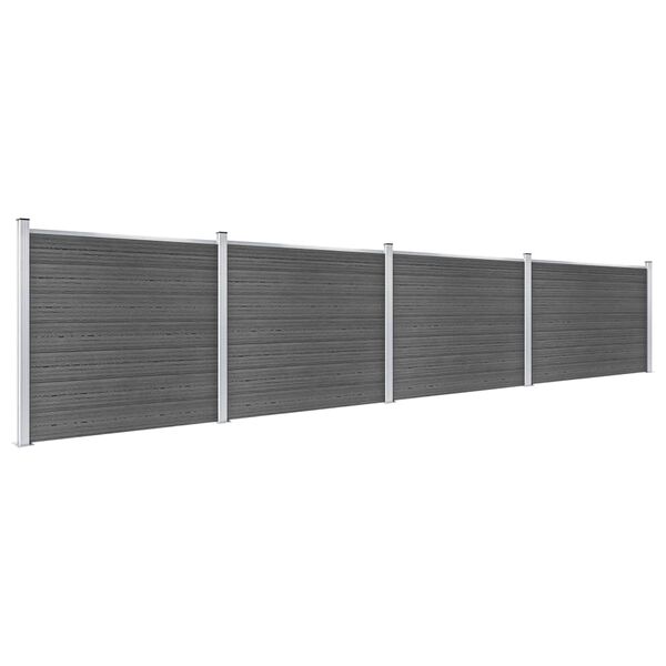 vidaXL Fence Panel Set WPC 699x146 cm Black