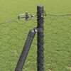 vidaXL Fence Post Grey 100 x 1.5 m (36 mm mesh) Steel and PVC