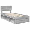 vidaXL Bed Frame Grey Sonoma 100 x 200 cm Solid Pine Wood