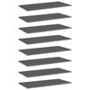 vidaXL Bookshelf Boards 8 pcs High Gloss Grey 80x40x1,5 cm Engineered Wood